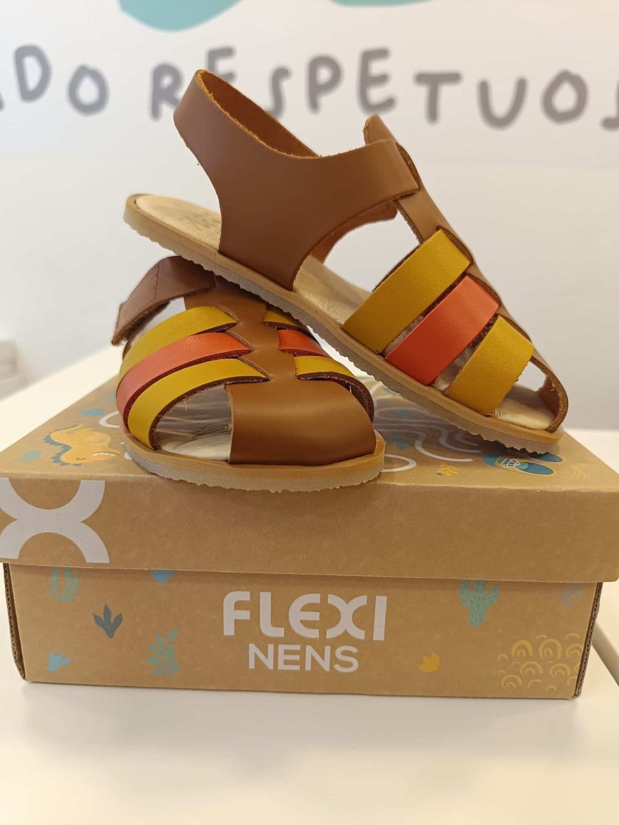 Sandalias FlexiNens 180 LI Cuero/Skimo/Teja - Imagen 3