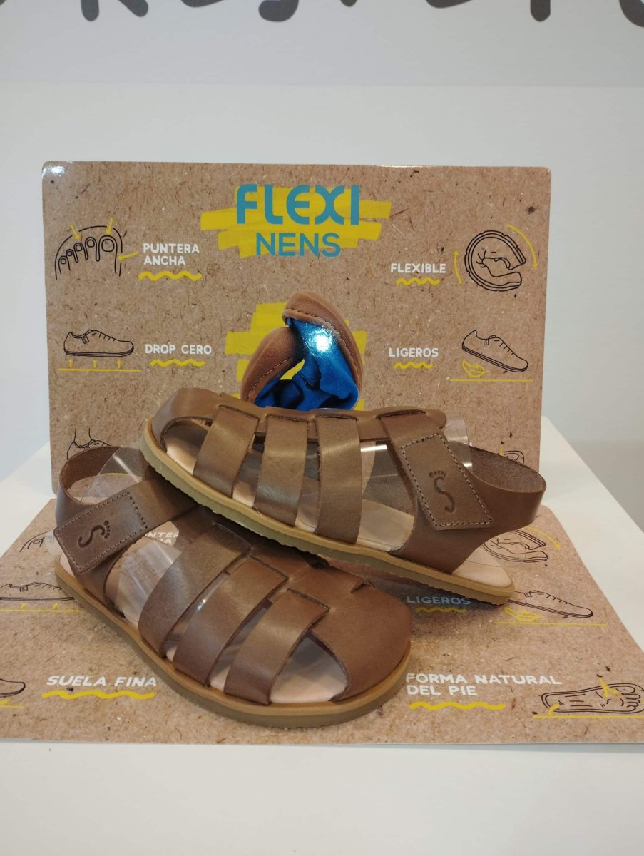 Calzado barefoot Sandalia Flexi Nens 180 Sport Taupe T 30 - Imagen 4