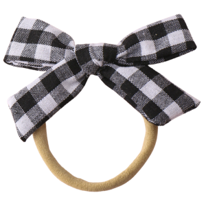 Diadema elástica de cuadro vichy para bebé y niña
