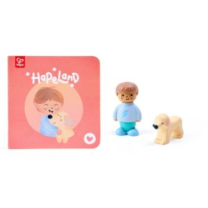 Libro y figura – El nuevo amigo del perro Hapeland