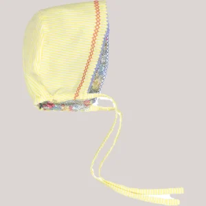 Capota Mini Rayas Seersucker Amarillas Y Bordado