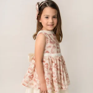 Vestido Niña Con Mandil Y Cintos De Amarre Cintura