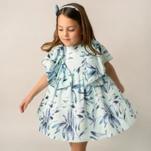 Vestido Lino Flores Niña Olanes En Sisas