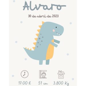 Natalicio personalizado Dino Baby