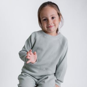 Sudadera Waffle Menta