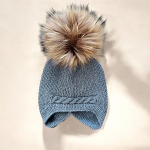 Gorro pompón gris