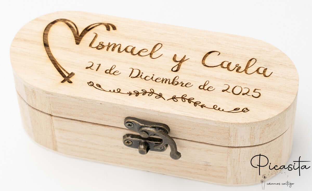 Caja de Madera para Novios Personalizada