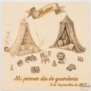 Cartel Mi Primer día de Guardería Boho