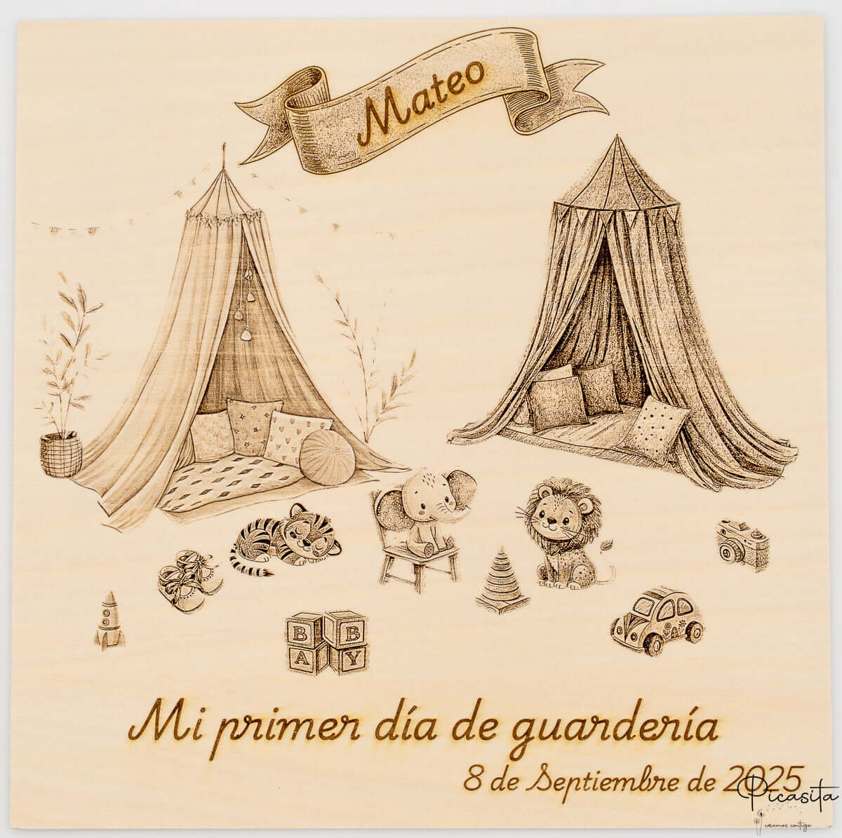 Cartel Mi Primer día de Guardería Boho - Imagen 2