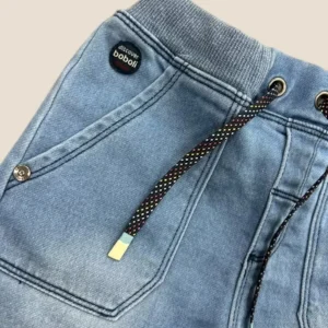 Pantalón jogger denim azul con cordón y puño | Boboli